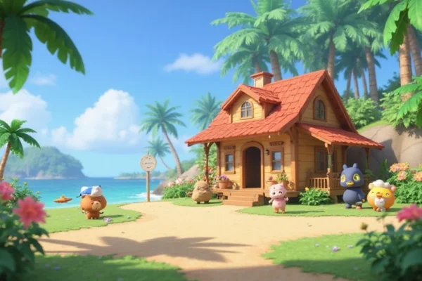 Ilustracija iz video igre Animal Crossing: New Horizons