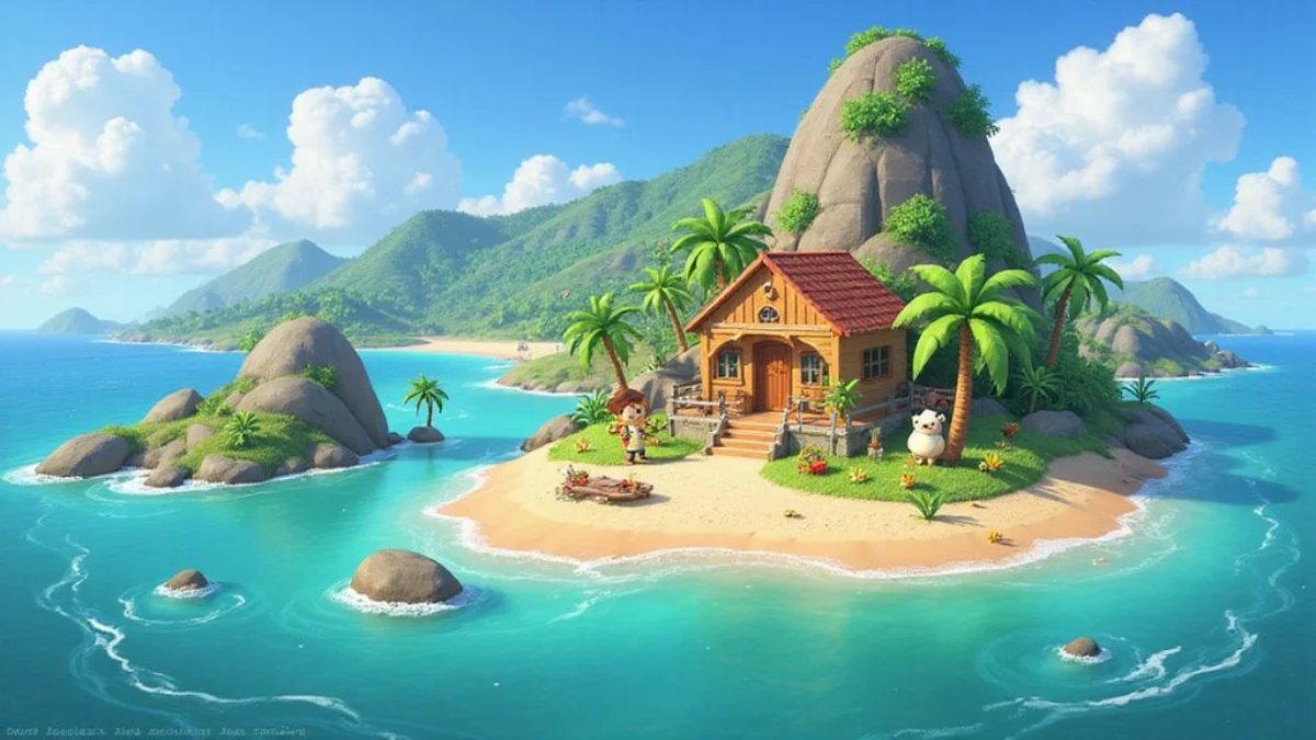 Ilustracija iz video igre Animal Crossing: New Horizons