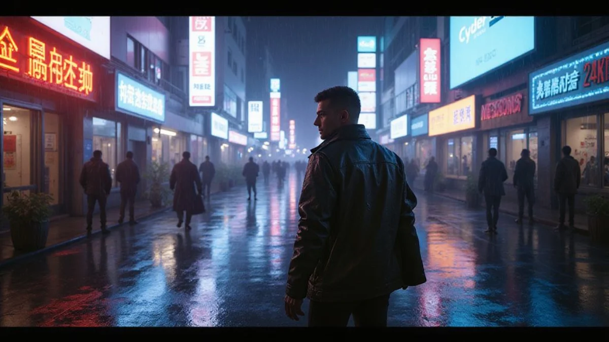 Ilustracija iz video igre Cyberpunk 2077
