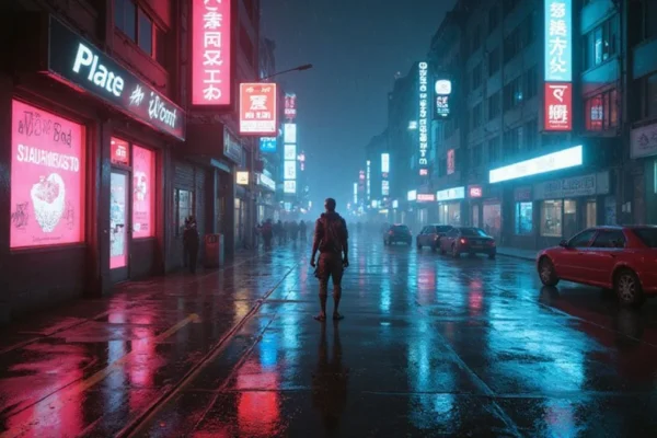 Ilustracija iz video igre Cyberpunk 2077