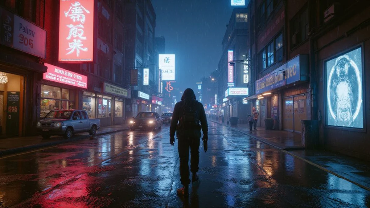 Ilustracija iz video igre Cyberpunk 2077