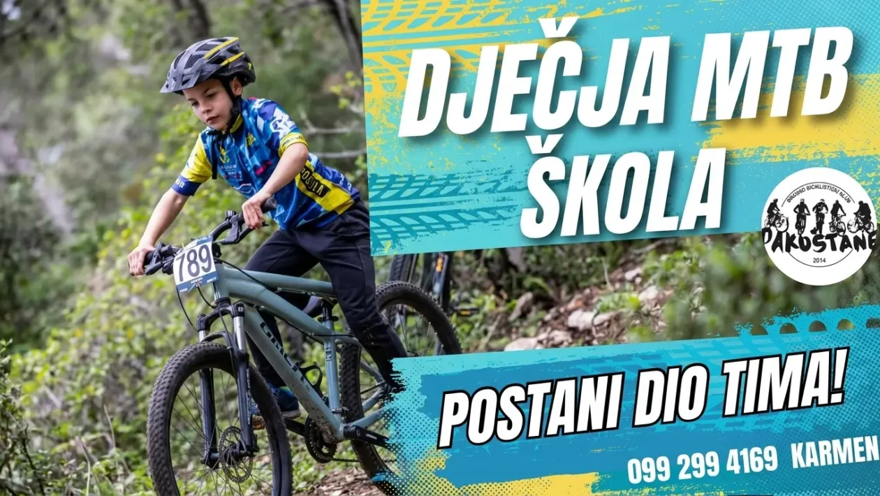 MTB škola biciklizma BBK Pakoštane za djecu i mlade tijekom treninga brdskog biciklizma