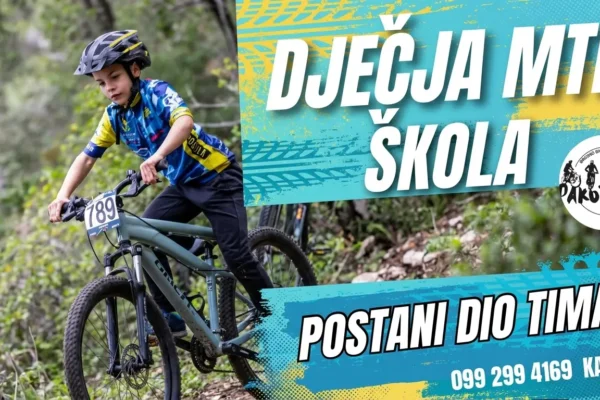 MTB škola biciklizma BBK Pakoštane za djecu i mlade tijekom treninga brdskog biciklizma