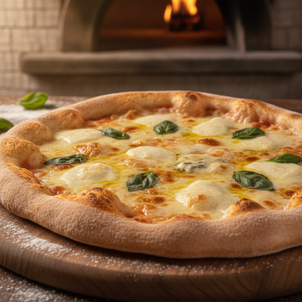Pizza odabir s roštilja s mozzarellom i bosiljkom u pećnici
