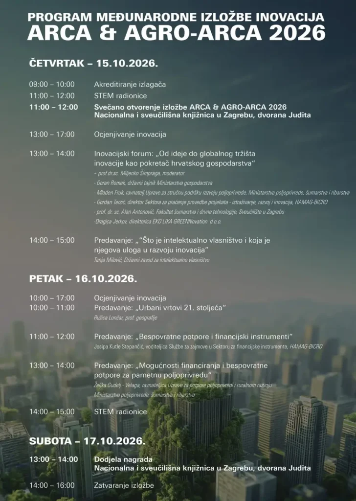 Program međunarodne izložbe inovacija ARCA & AGRO-ARCA 2026
