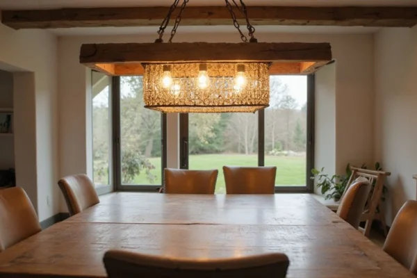 🏡 Dom i Vrt projekt: DIY rustikalni luster iznad blagovaonskog stola od stare grede