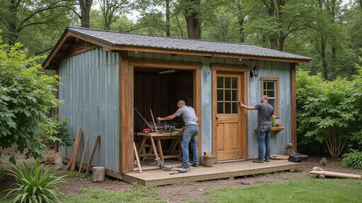 🏡 Dom i Vrt projekt: Izgradnja kućice za alat od pocinčanog lima i recikliranog drveta