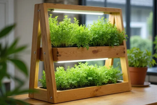 🏡 Dom i Vrt projekt: Izrada drvenog stalka za začinsko bilje s LED grow rasvjetom