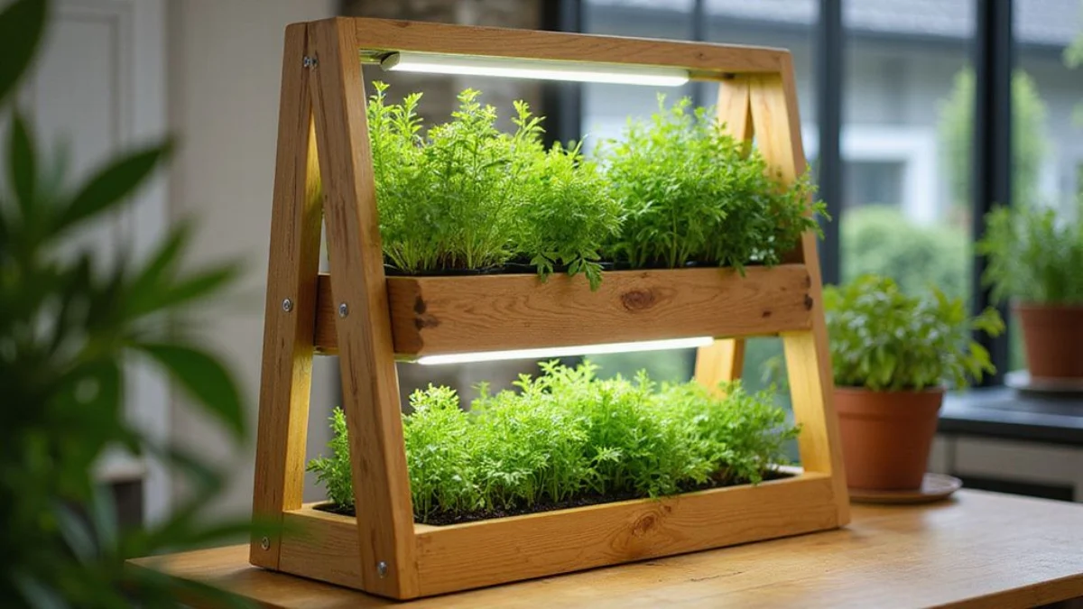 🏡 Dom i Vrt projekt: Izrada drvenog stalka za začinsko bilje s LED grow rasvjetom