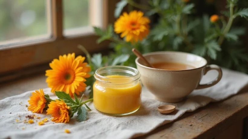 🌿 Prirodna ljekarna: Prirodni melem od nevena: Recept star 100 godina za suhu kožu i ispucale pete
