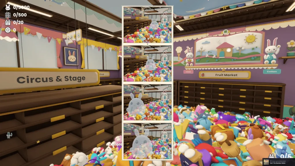 Igrači mogu birati između "Circus & Stage", "Fruit Market" i "Cotton