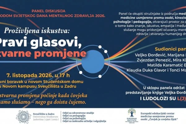 Panel-diskusija povodom Svjetskog dana mentalnog zdravlja 2026. na Sveučilištu u Zadru