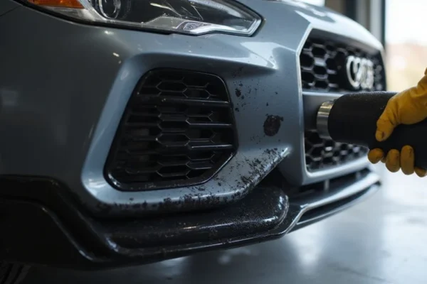🚗 Auto savjet: Trik kako vratiti crnu boju izblijedjelim plastičnim branicima pomoću industrijskog fena